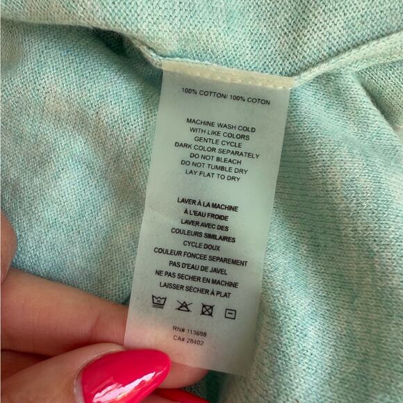 MARGARET O’LEARY SEAFOAM V-NECK SWEATER RELAXED PULLOVER SWEATER SMALL - Picture 8 of 8